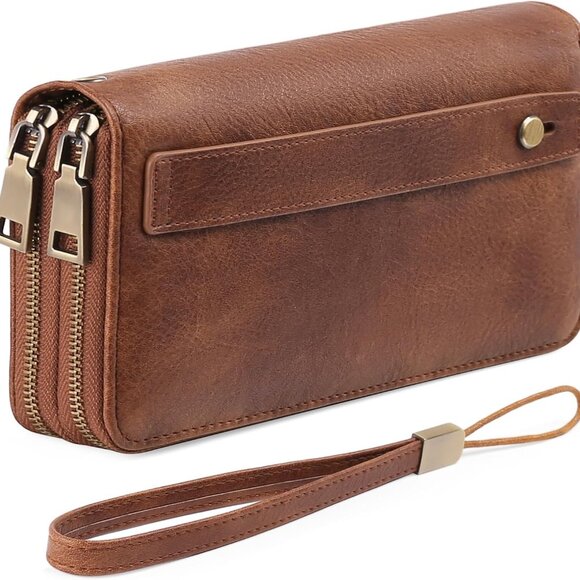 Wallet for Women Leather RFID Blocking Wristlet Large Capacity Credit Card Holde - Picture 1 of 8